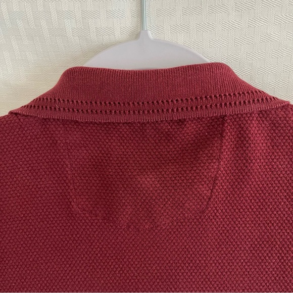 Peter Werth London Polo Collared Pullover Short Sleeve Shirt Maroon Large - Picture 5 of 11